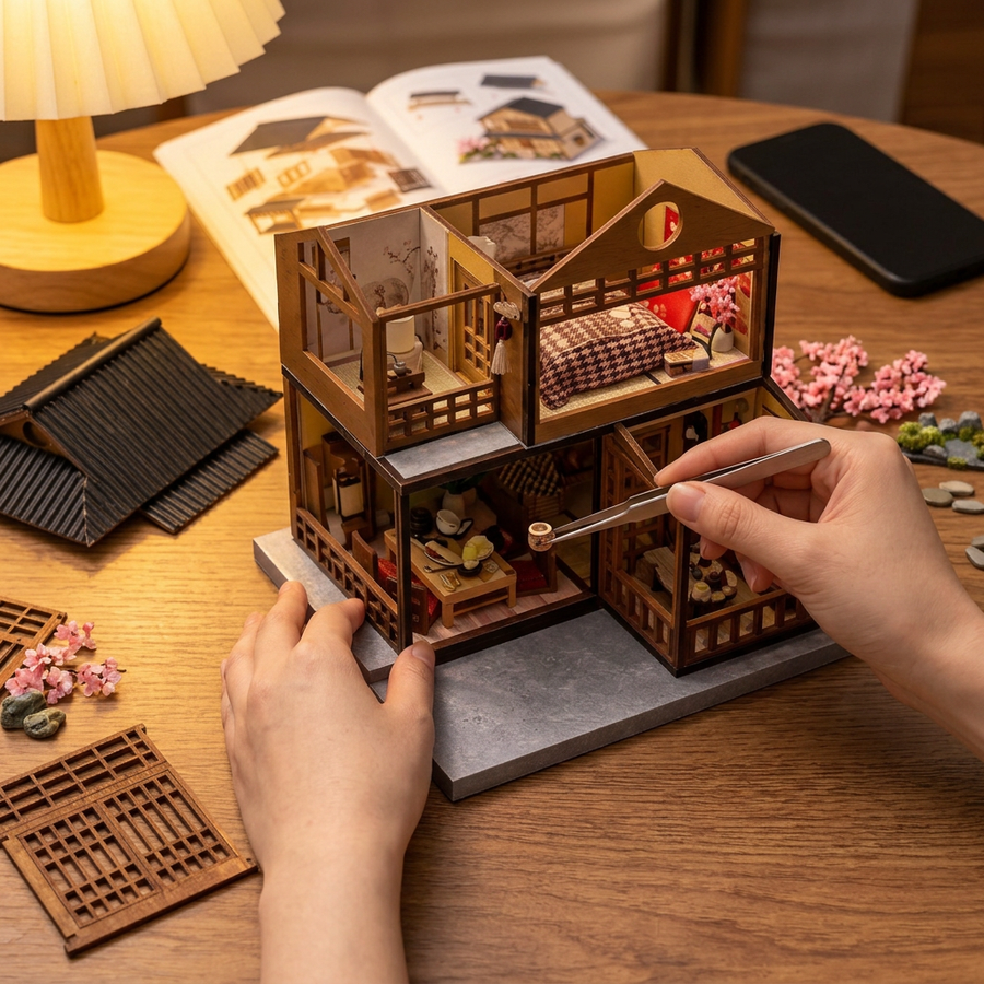 Étape 2 du montage de Kit Japonais en Bois avec LED : assembler pièce par pièce