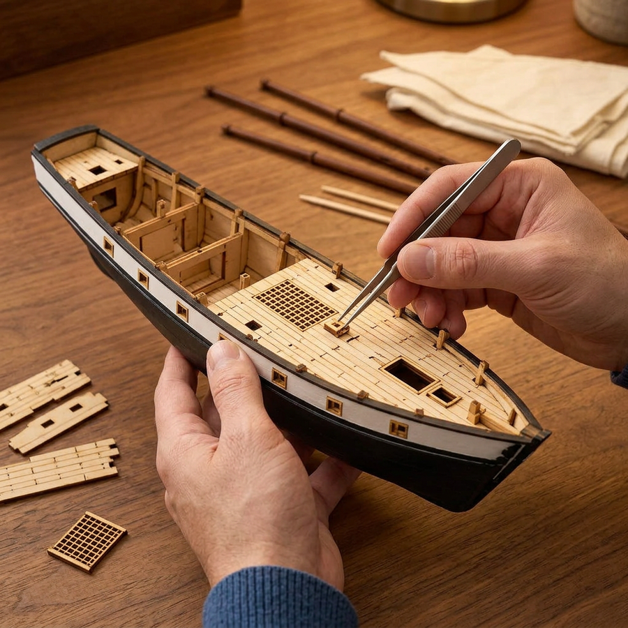 Step 2 of the build: Assemble – Wooden Model Ship Kit — The Harvey Sailboat