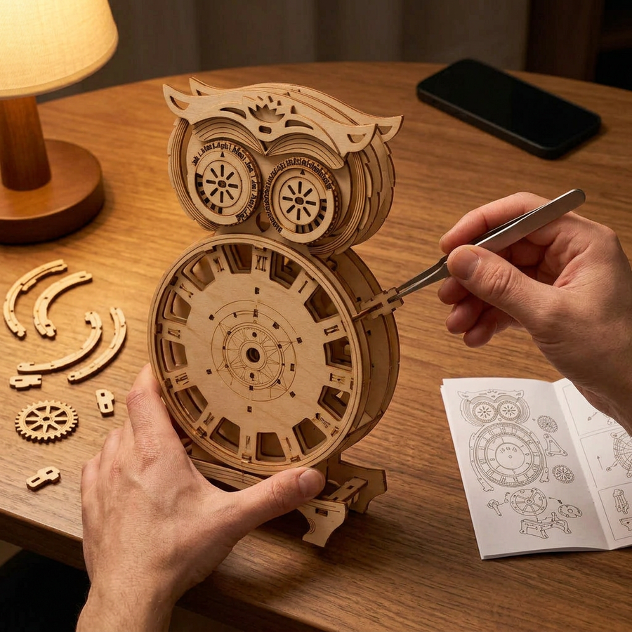 Step 2 of the build: Assemble – DIY Wooden Clock Kit — The Owl Pendulum Clock
