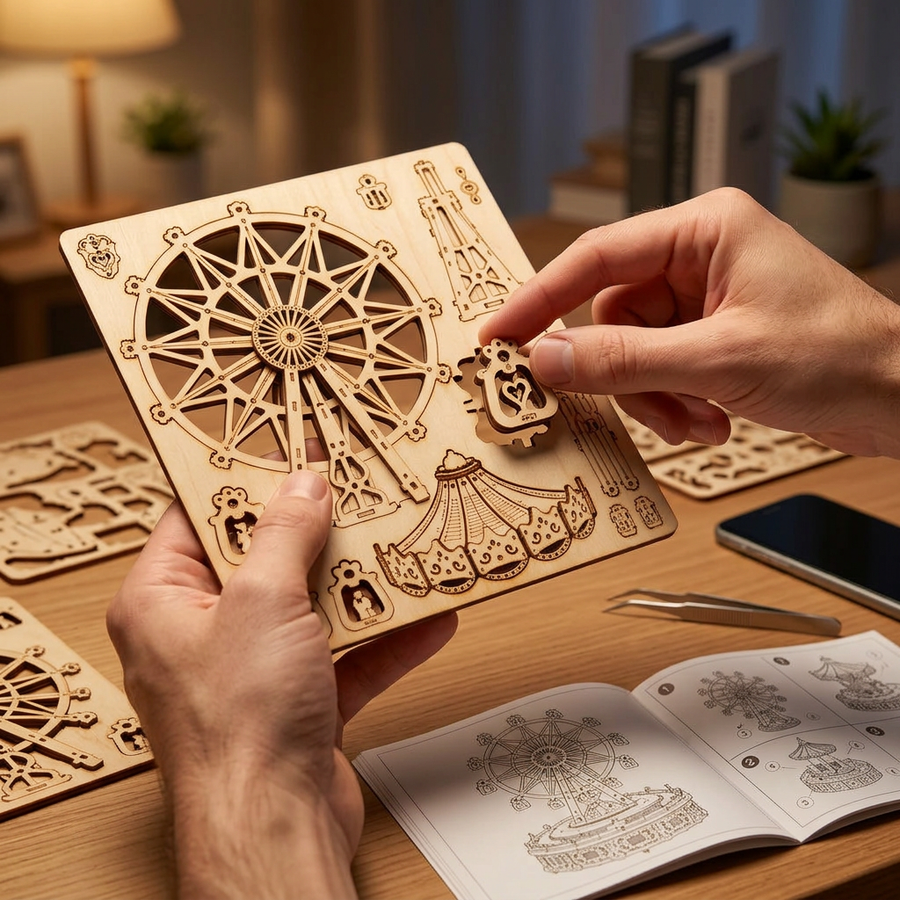 Step 1 of the build: Pop out – DIY Music Box Kit — The Musical Amusement Park