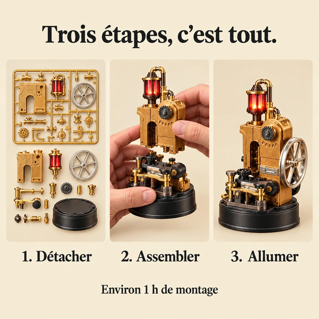 The three build steps of the Morse Telegraph