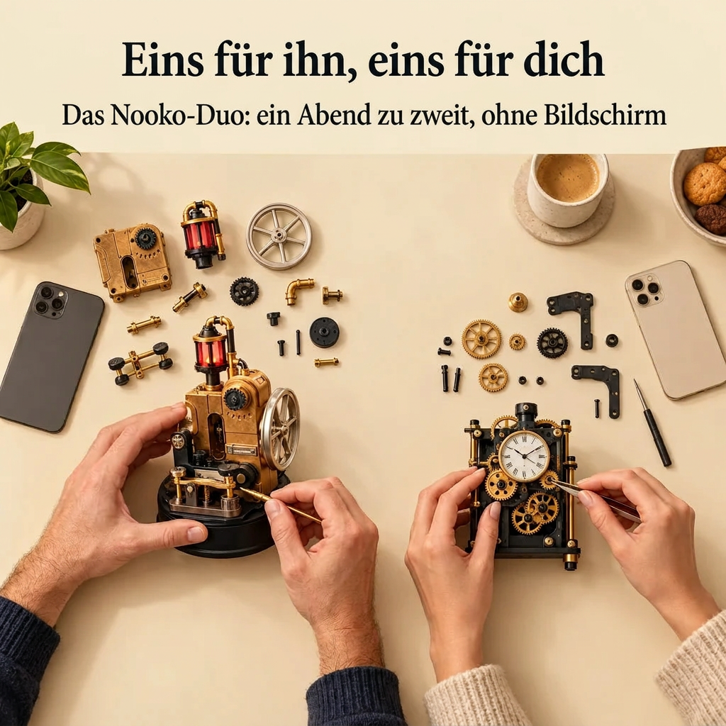 Zwei Personen bauen gemeinsam: das Nooko-Duo