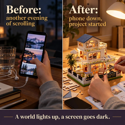 Before/after: phone down, building The Riviera Villa