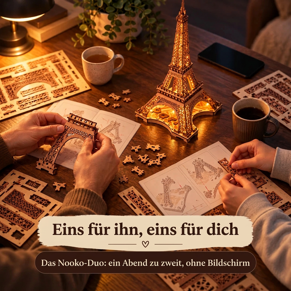 Zwei Personen bauen gemeinsam: das Nooko-Duo
