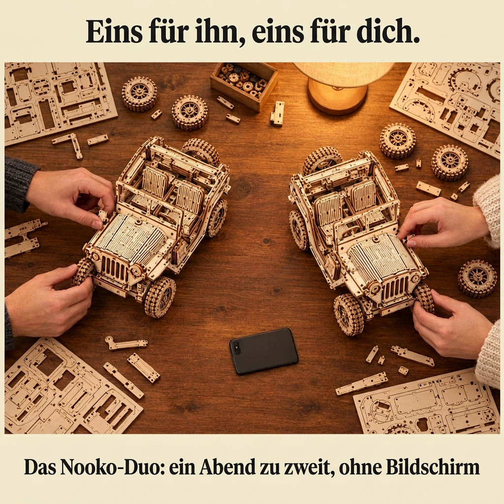 Zwei Personen bauen gemeinsam: das Nooko-Duo
