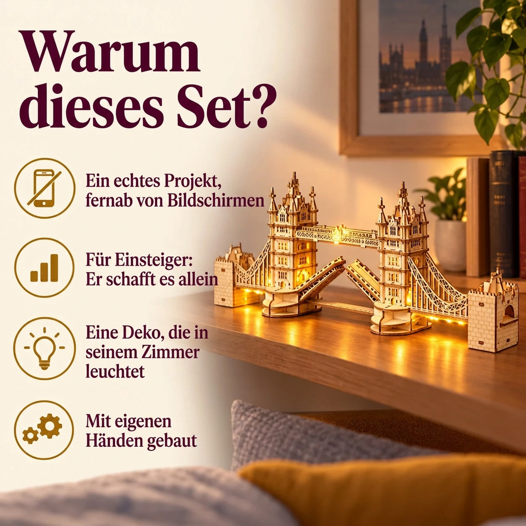 Warum Leuchtende Tower Bridge: Bauzeit und Niveau