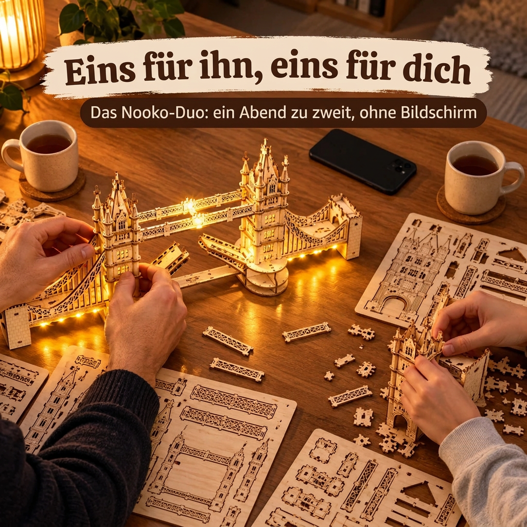 Zwei Personen bauen gemeinsam: das Nooko-Duo