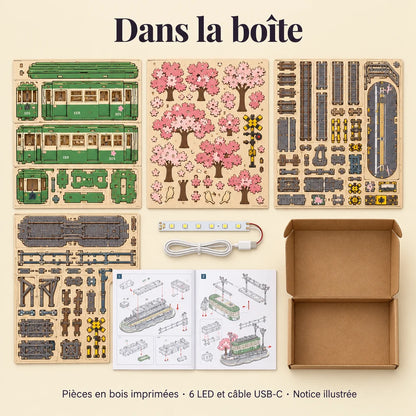 What's in the Cherry Blossom Tram kit box