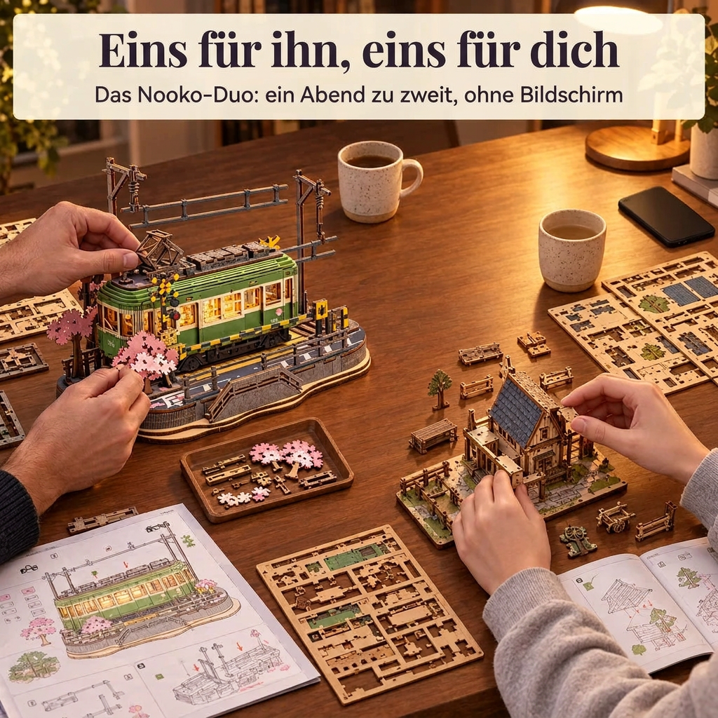 Zwei Personen bauen gemeinsam: das Nooko-Duo