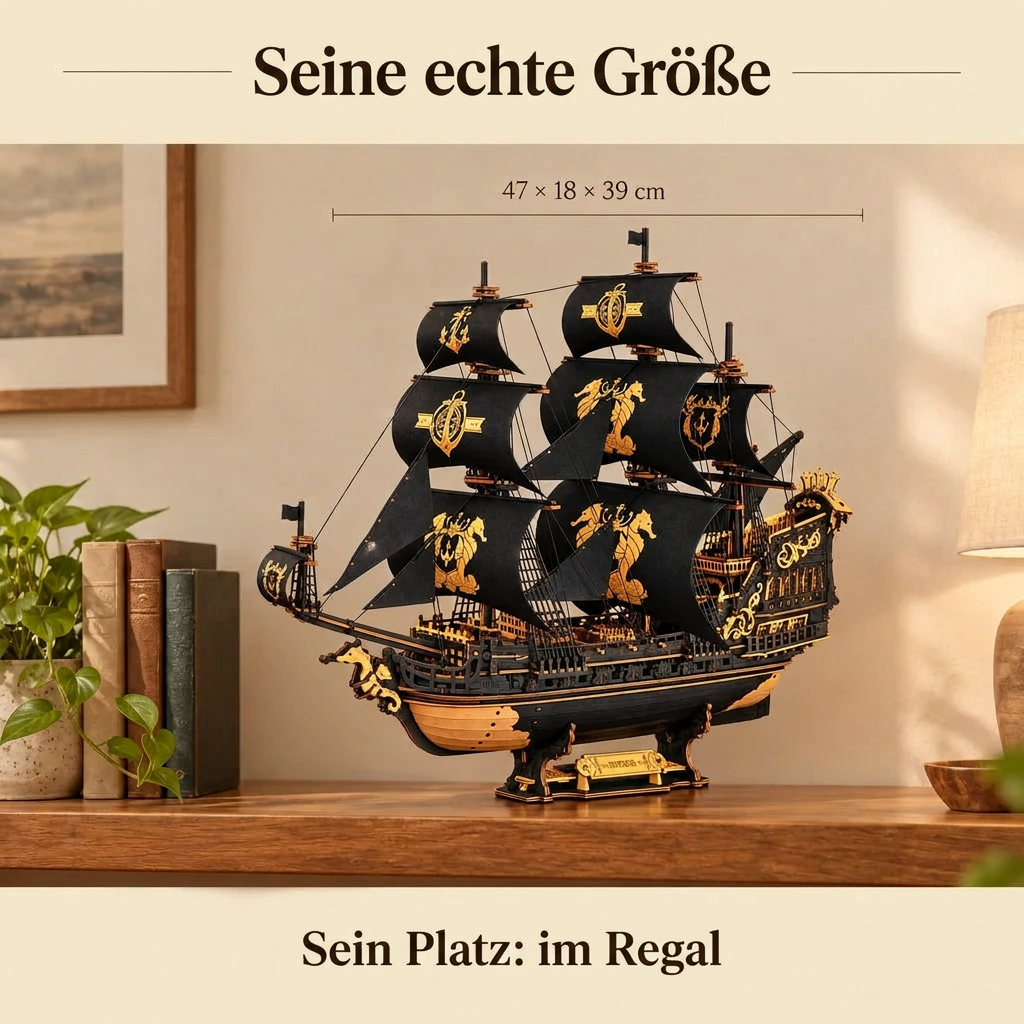 Dreimaster Seepferdchen im Regal