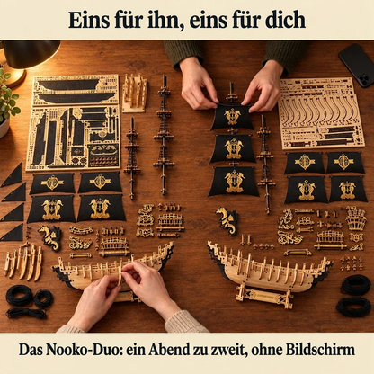 Zwei Personen bauen gemeinsam: das Nooko-Duo