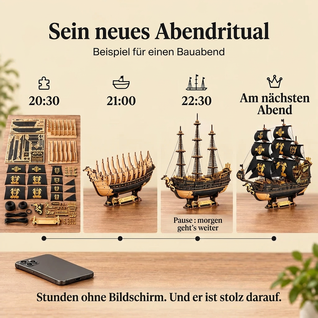 Ein Bauabend mit Dreimaster Seepferdchen