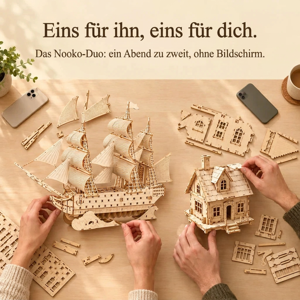 Zwei Personen bauen gemeinsam: das Nooko-Duo