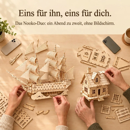 Zwei Personen bauen gemeinsam: das Nooko-Duo