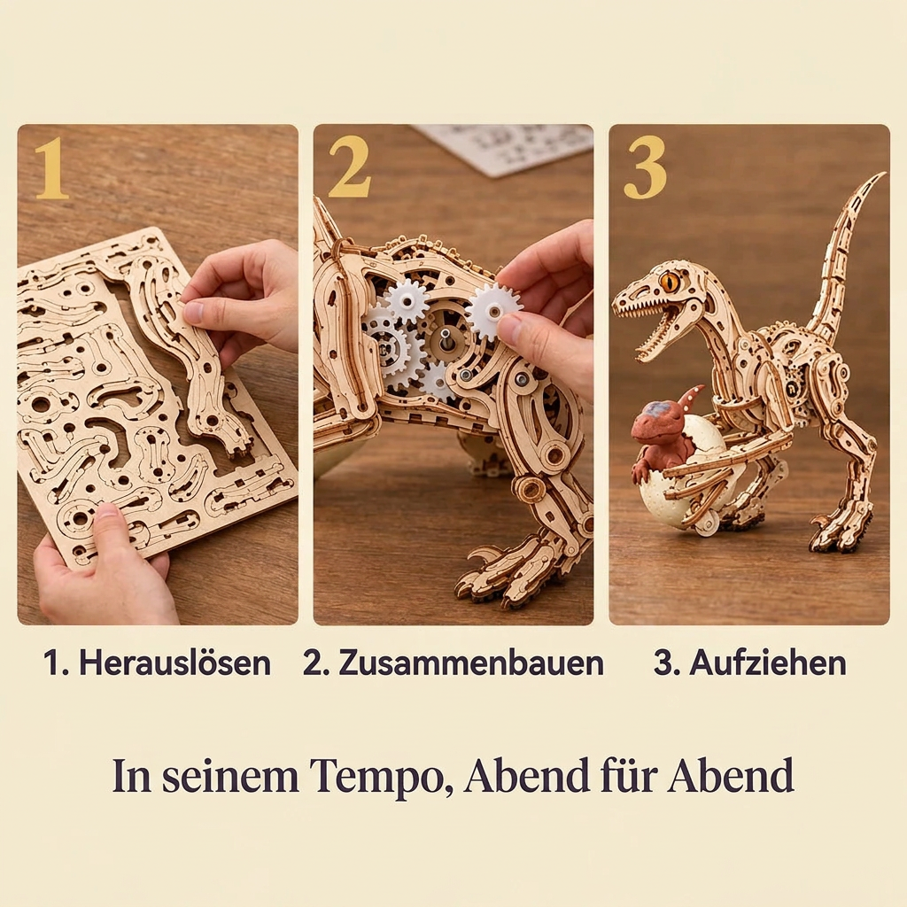 Die Bauschritte von Laufender Velociraptor