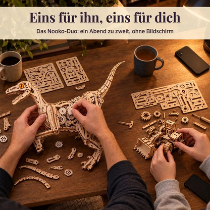 Zwei Personen bauen gemeinsam: das Nooko-Duo
