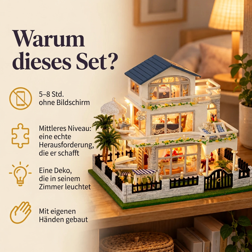 Warum die Villa an der Riviera: 5–8 Std. Bauzeit, mittleres Niveau