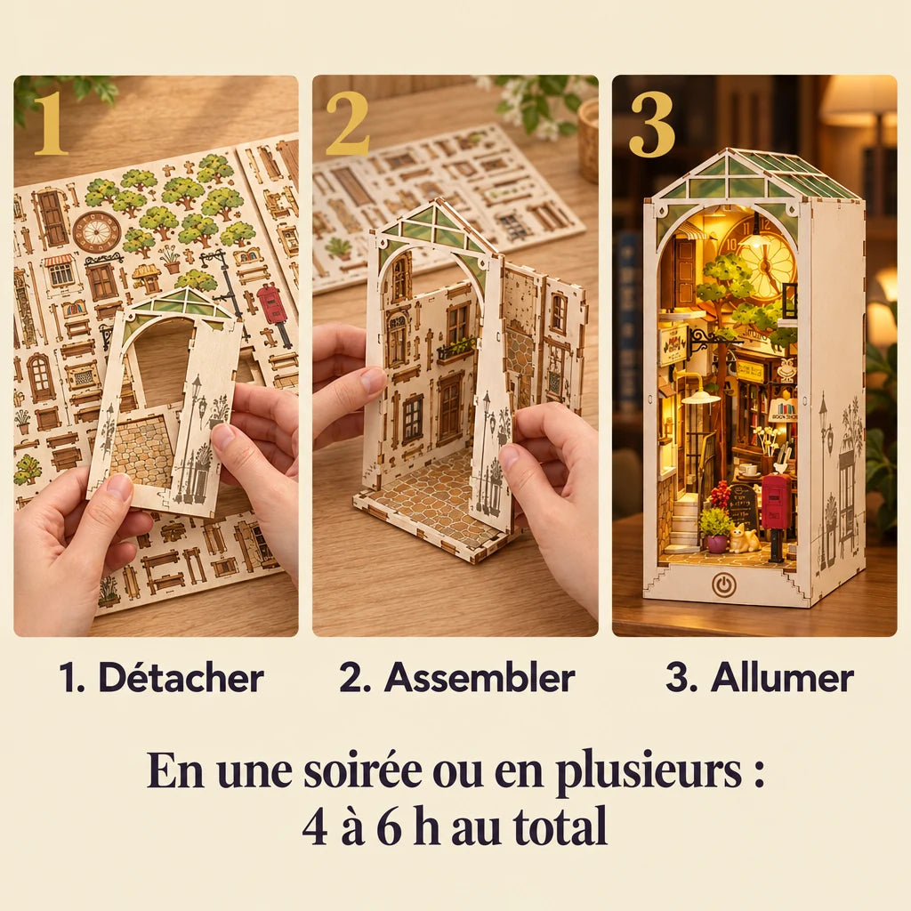 Les trois étapes de montage de La Ville Ensoleillée