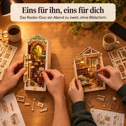 Zwei Personen bauen gemeinsam: das Nooko-Duo
