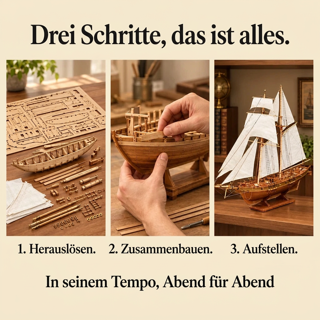 Die Bauschritte von Segelschiff Harco