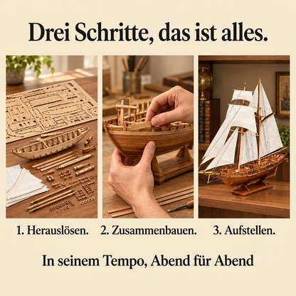 Die Bauschritte von Segelschiff Harco