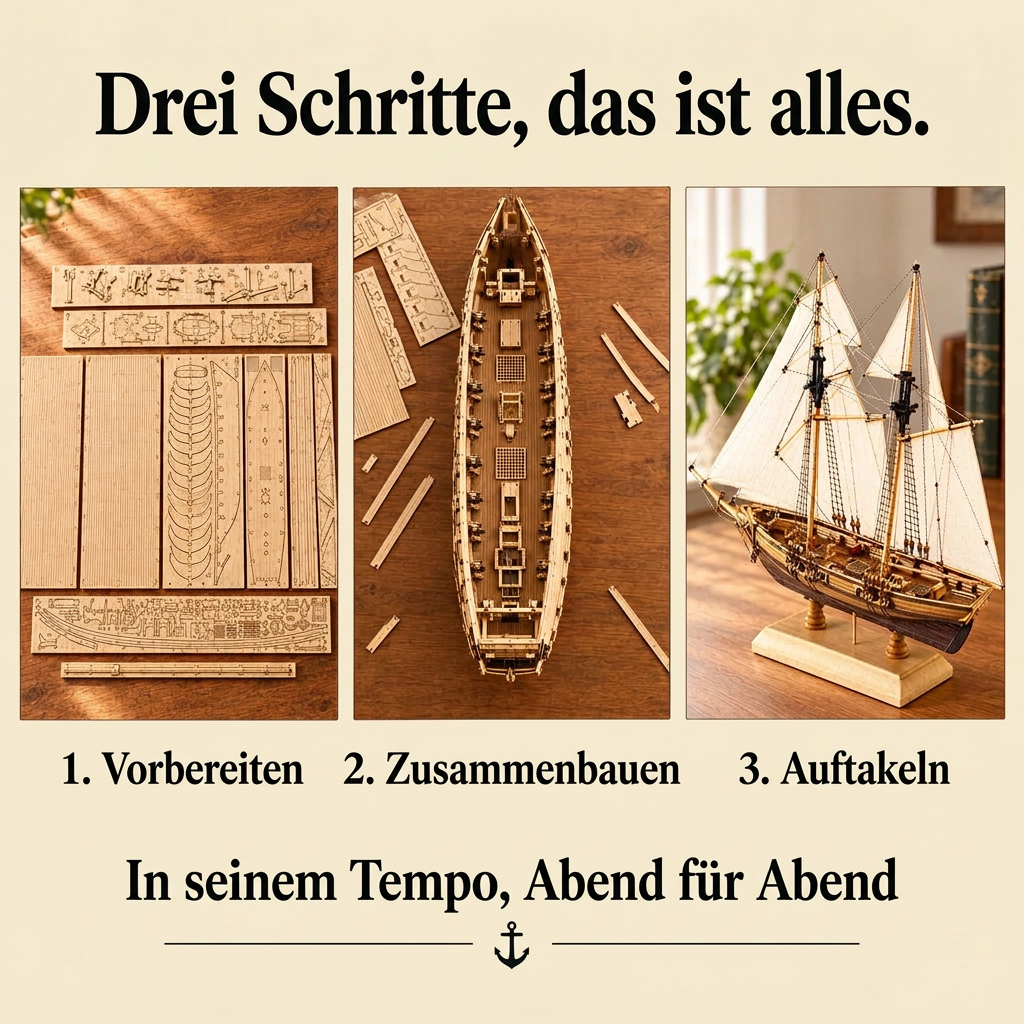 Die Bauschritte von Segelschiff New Port