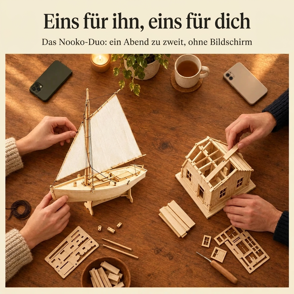 Zwei Personen bauen gemeinsam: das Nooko-Duo