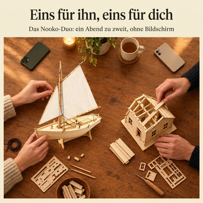 Zwei Personen bauen gemeinsam: das Nooko-Duo