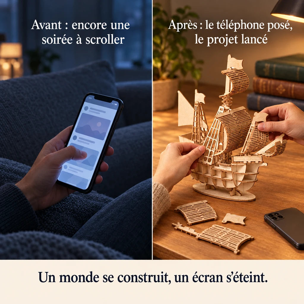 Avant après : du téléphone au montage du Petit Voilier à Poser