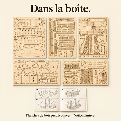 Contenu de la boîte du Petit Voilier à Poser