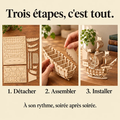 Les trois étapes de montage du Petit Voilier à Poser